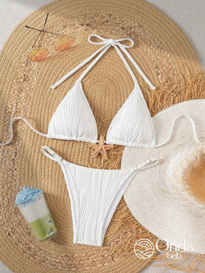 Biquíni Triângulo Plissado Com Aviamento Estrela Do Mar Biquíni Triângulo Plissado Com Aviamento Estrela Do Mar