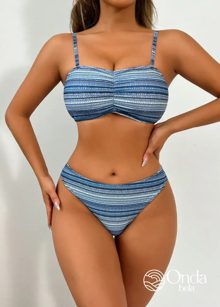 Conjunto 4 Peças Biquíni Kimono E Short Estampa Étnica Conjunto 4 Peças Biquíni Kimono E Short Estampa Étnica