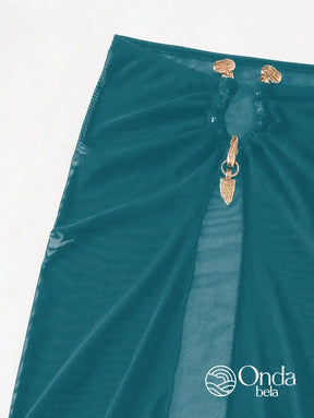 Conjunto Praia Biquíni Com Saia Longa Transparente Conjunto Praia Biquíni Com Saia Longa Transparente
