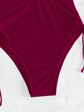 Maiô Assimétrico Com Recorte Frontal E Amarração Maiô Assimétrico Com Recorte Frontal E Amarração