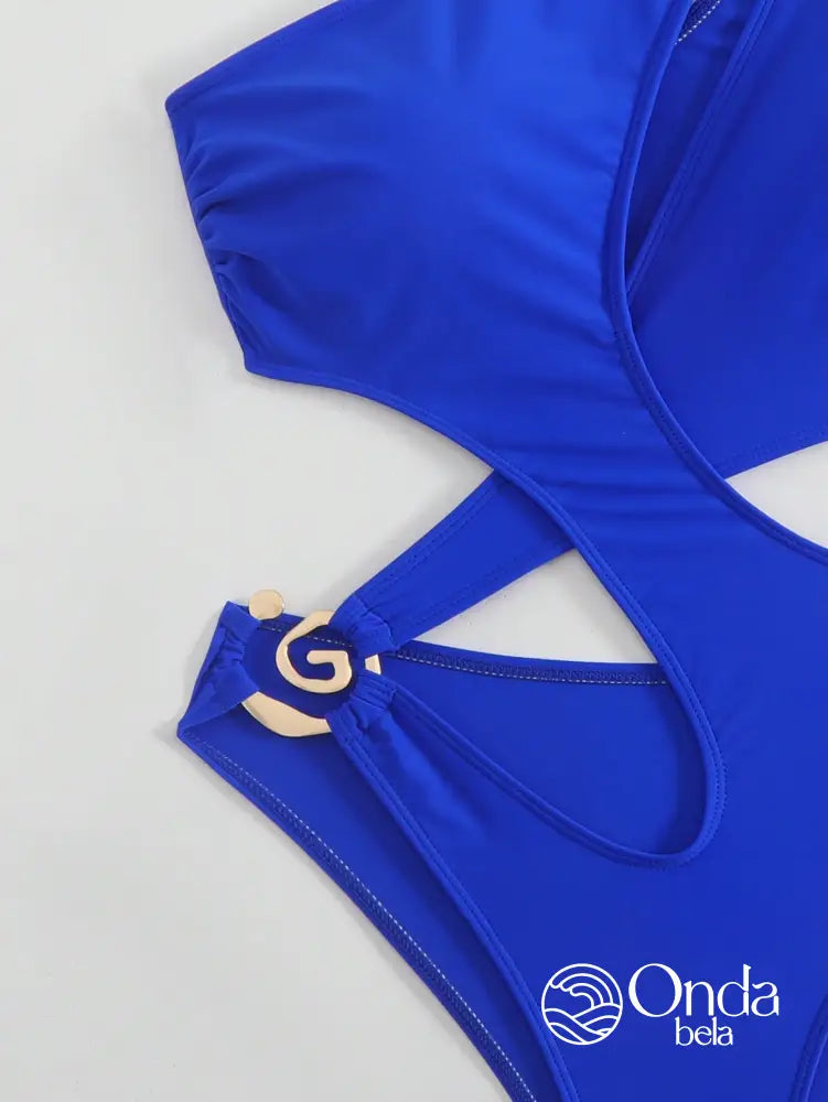 Maiô Assimétrico Um Ombro Só Com Recortes E Argola Maiô Assimétrico Um Ombro Só Com Recortes E Argola