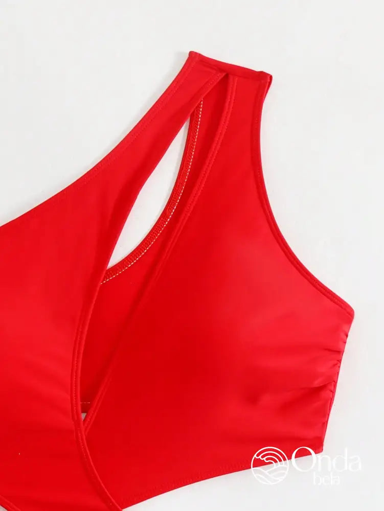 Maiô Assimétrico Um Ombro Só Com Recortes E Argola Maiô Assimétrico Um Ombro Só Com Recortes E Argola