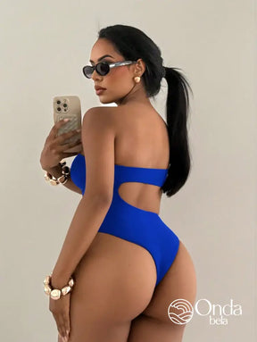 Maiô Assimétrico Um Ombro Só Com Recortes E Argolas Maiô Assimétrico Um Ombro Só Com Recortes E Argolas