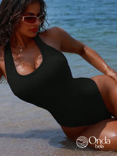 Maiô Com Costas Cruzadas E Detalhe Franzido Preto / PP Maiô Com Costas Cruzadas E Detalhe Franzido