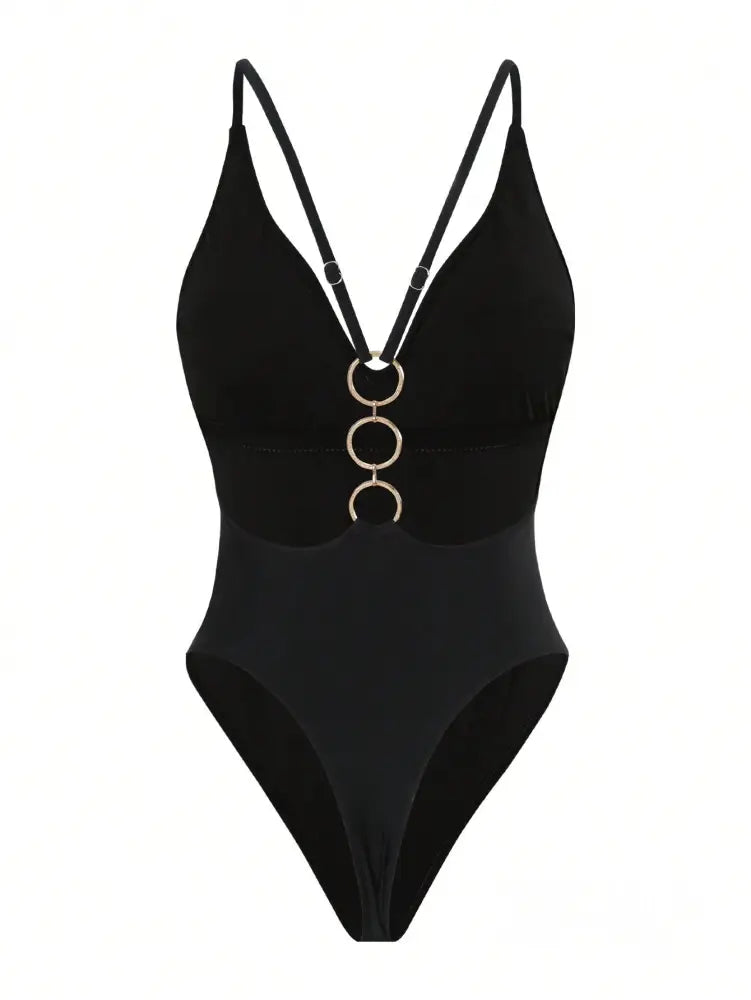 Maiô Decote Profundo Asa Delta Com Corrente Nas Costas Maiô Decote Profundo Asa Delta Com Corrente Nas Costas