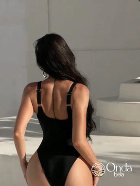 Maiô Decote Profundo Com Zíper Frontal E Franzido Maiô Decote Profundo Com Zíper Frontal E Franzido