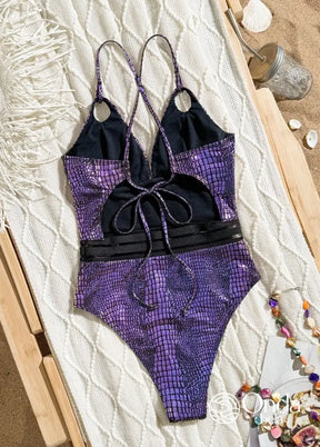 Maiô Decote Profundo Texturizado Estilo Croco Maiô Decote Profundo Texturizado Estilo Croco