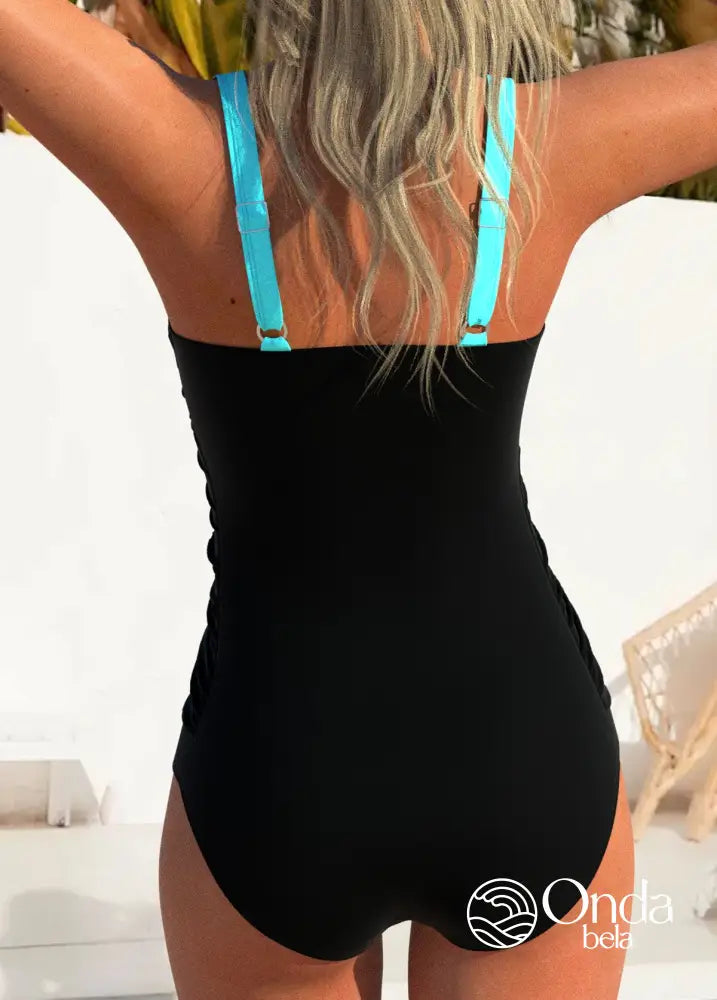 Maiô Estampado Com Decote Transpassado E Drapeado Maiô Estampado Com Decote Transpassado E Drapeado