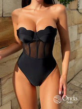 Maiô Meia Taça Com Tule Transparente E Bojo Estruturado Preto / PP Maiô Meia Taça Com Tule Transparente E Bojo