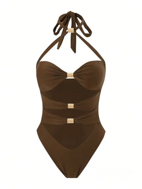 Maiô Monokini Com Recortes E Detalhes De Argolas Maiô Monokini Com Recortes E Detalhes De Argolas