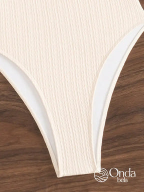 Maiô Texturizado Decote Profundo Com Amarração Cruzada Maiô Texturizado Decote Profundo Com Amarração Cruzada