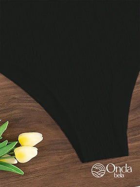 Maiô Texturizado Decote Profundo Com Amarração Cruzada Maiô Texturizado Decote Profundo Com Amarração Cruzada