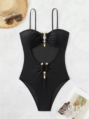 Maiô Tomara Que Caia Bandeau Com Recortes E Aviamentos Maiô Tomara Que Caia Bandeau Com Recortes E Aviamentos