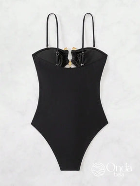 Maiô Tomara Que Caia Bandeau Com Recortes E Aviamentos Maiô Tomara Que Caia Bandeau Com Recortes E Aviamentos