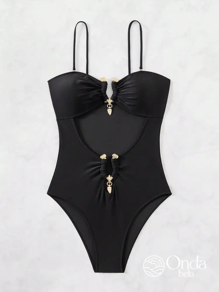 Maiô Tomara Que Caia Bandeau Com Recortes E Aviamentos Maiô Tomara Que Caia Bandeau Com Recortes E Aviamentos