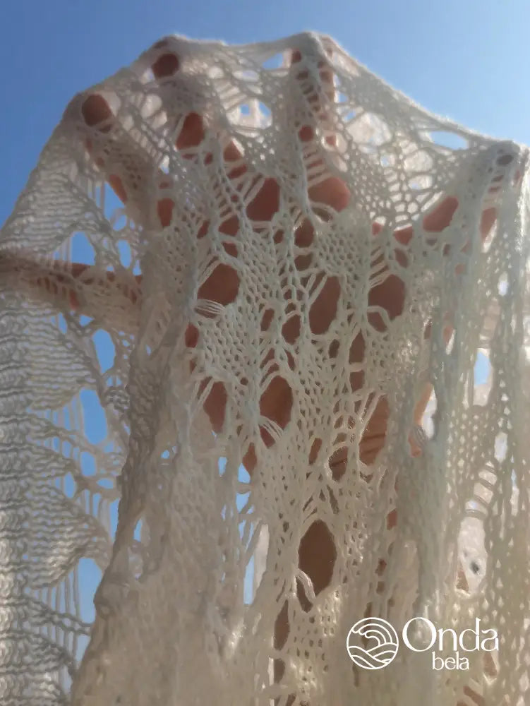 Saída De Praia Curta Crochê Floral Com Mangas Longas Saída De Praia Curta Crochê Floral Com Mangas Longas