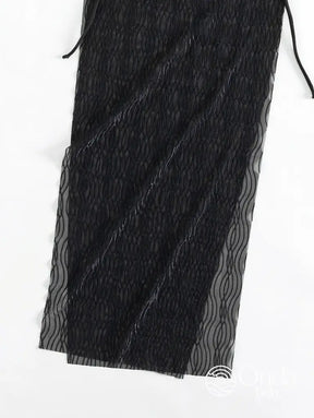 Saída De Praia Longa Tule Transparente Com Fenda Lateral Saída De Praia Longa Tule Transparente Com Fenda Lateral