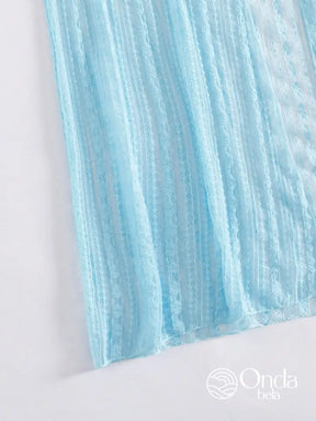 Saída De Praia Saia Longa Crochê Vazado Com Fenda Lateral Saída De Praia Saia Longa Crochê Vazado Com Fenda Lateral