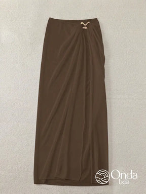 Saída De Praia Saia Longa Tule Transparente Com Fenda Saída De Praia Saia Longa Tule Transparente Com Fenda